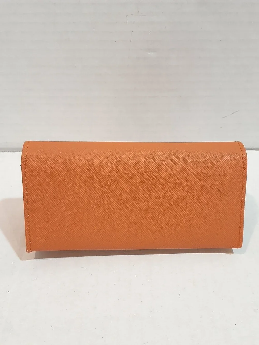 Tory Burch Orange Eyeglasses Case Logo Snap Closure